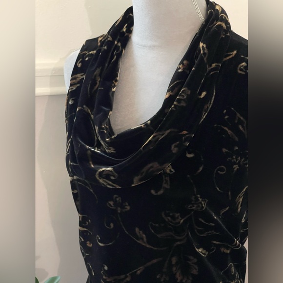 🔵5 For $15🔵 Vintage Kathy Lee Velvet Sleeveless Cowl Neck Blouse - Picture 2 of 9